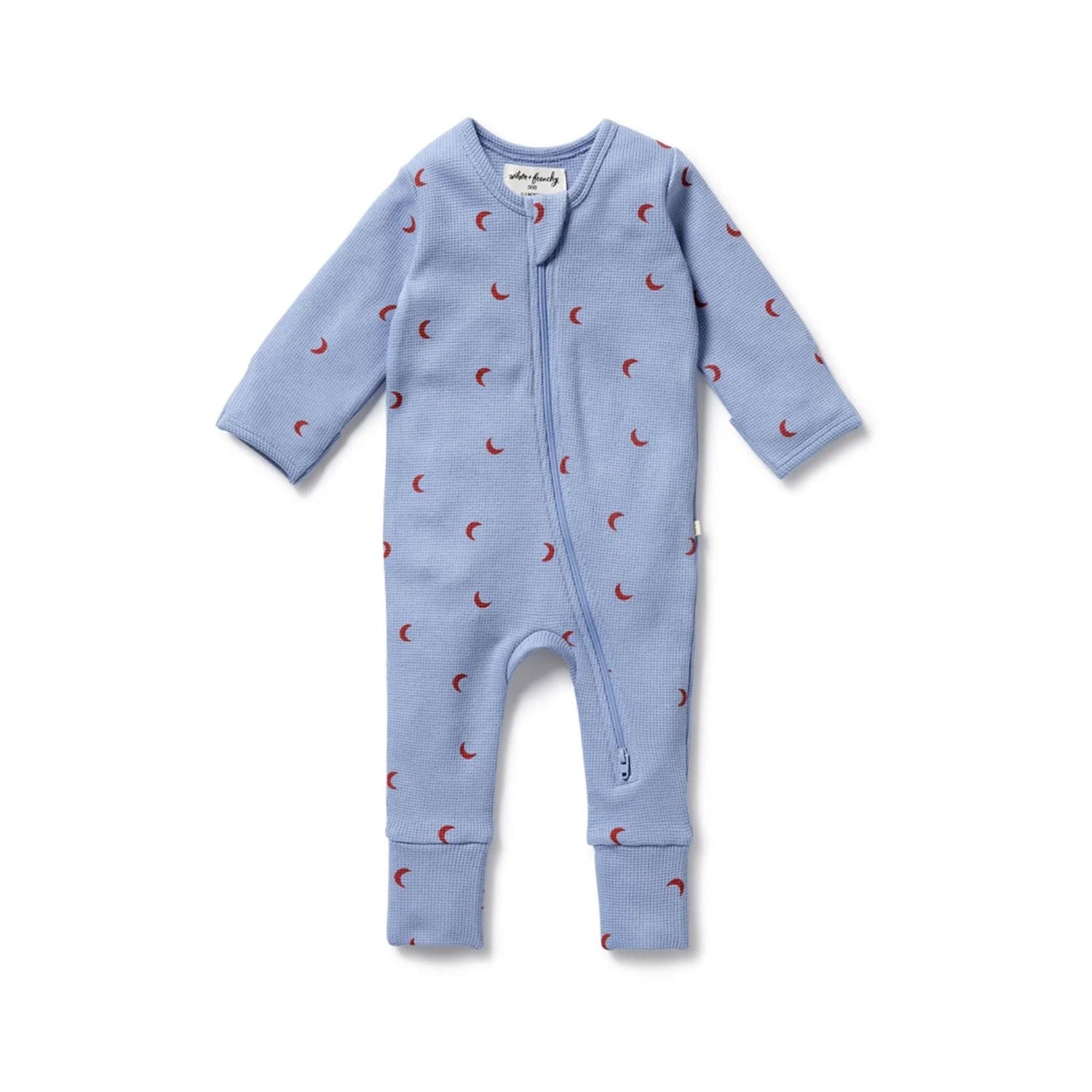 Baby Zipsuit Organic Cotton Waffle - Hey Moon