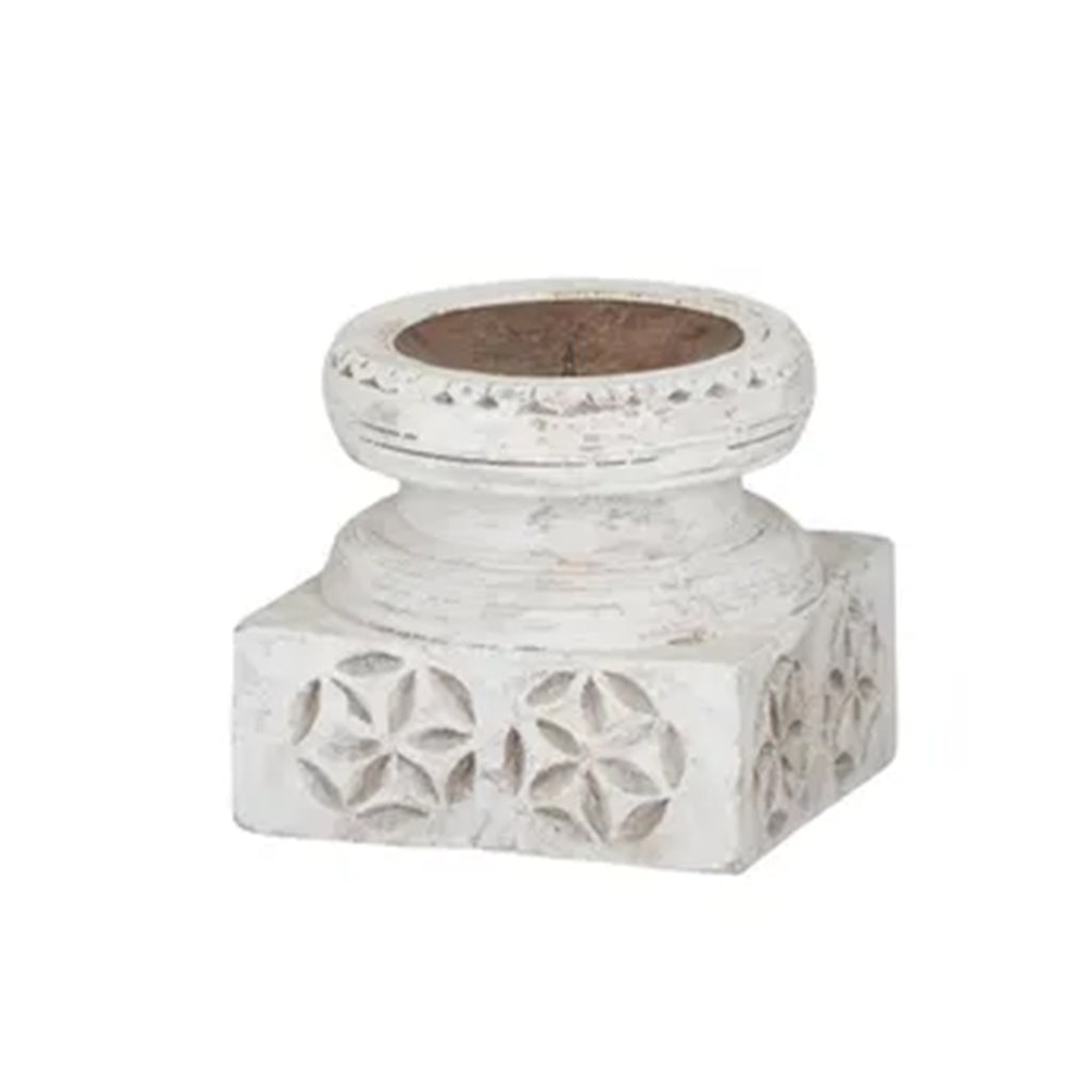 Candle Holder Byron Square - White