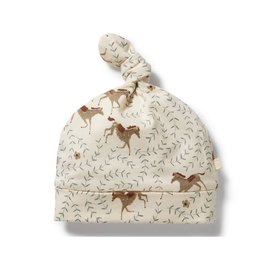 Baby Knot Hat Organic Cotton - Trixie Horse