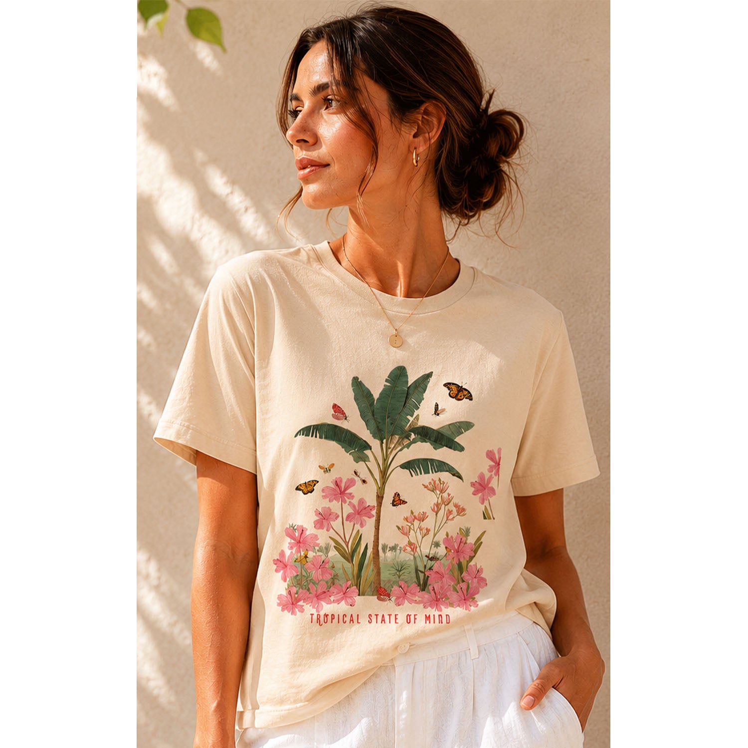 TShirt Cream - Tropical State of Mind