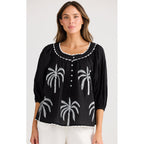 Top Jumeirah - Black & White Embroidery