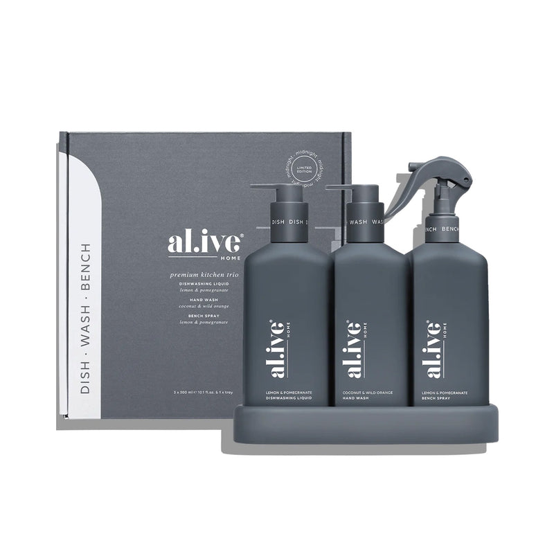 Kitchen Trio Dishwashing Liquid, Hand Wash & Bench Spray - LIMITED EDITION BLUE