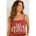 Tank Laguna Embroidery - Terracotta