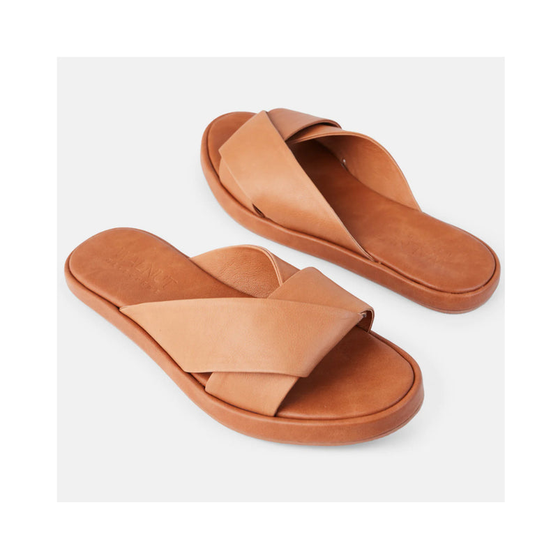 Shoes Lauren Leather Slides - Coconut Tan