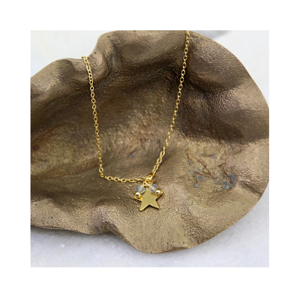 Necklace The Stars & Moon - Labradorite Star