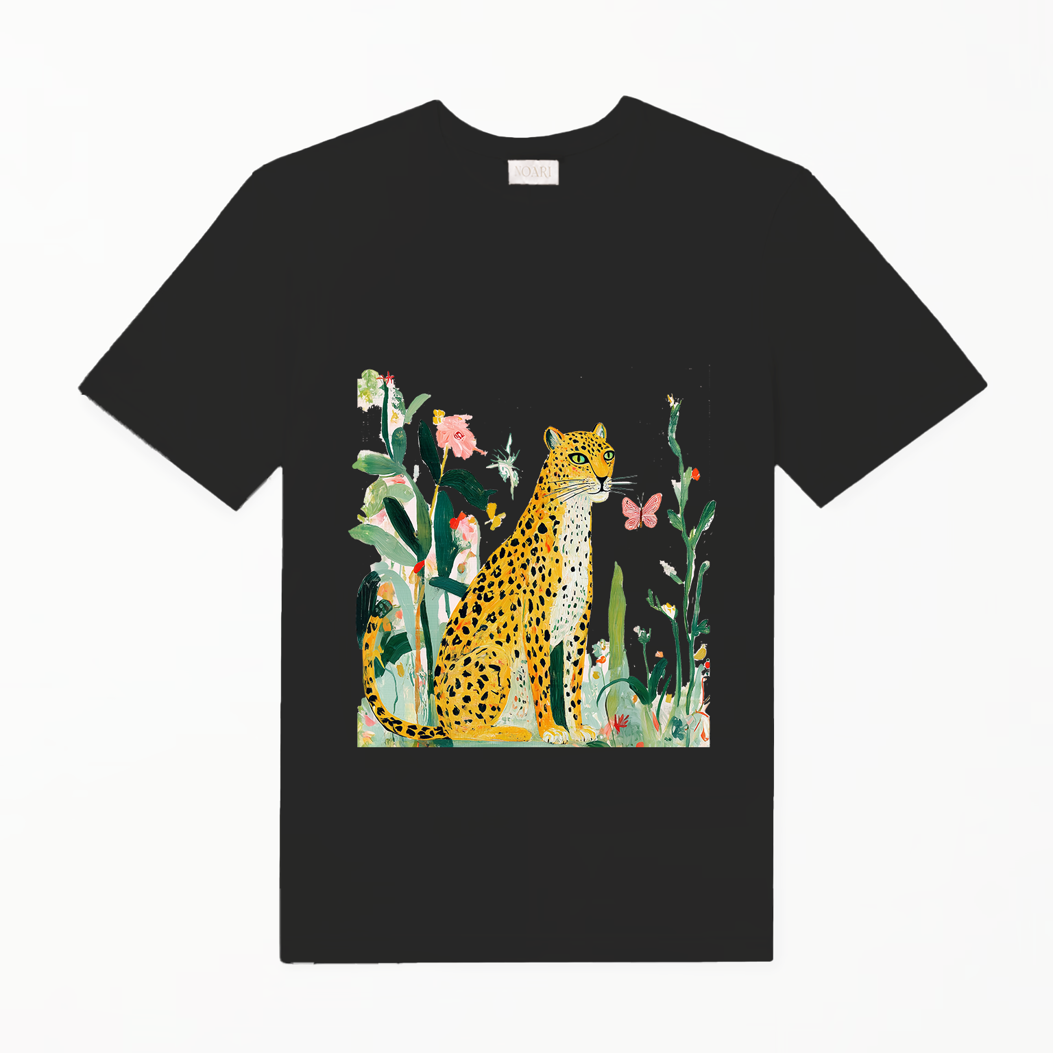 TShirt Black - Leopard & Butterfly