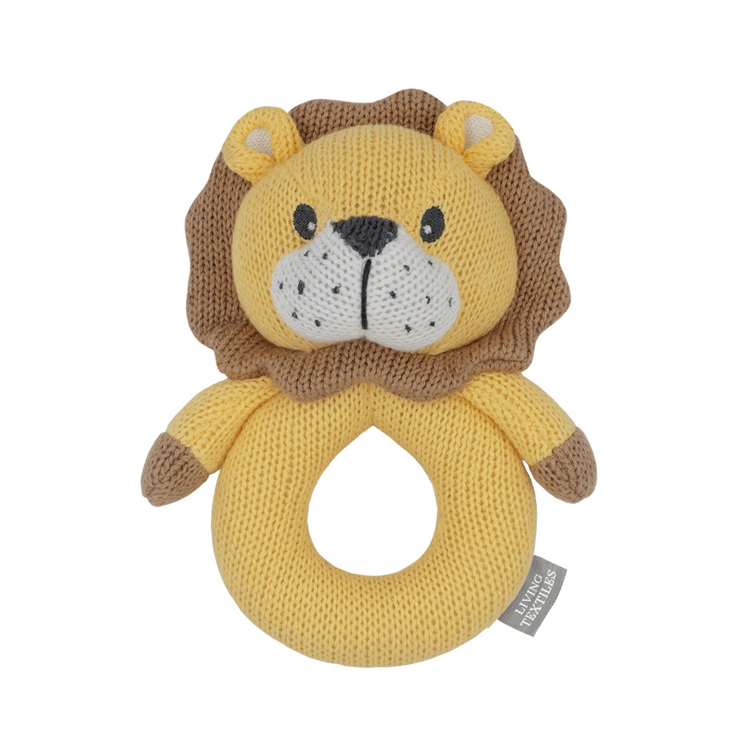 Knitted Ring Rattle - Leo The Lion