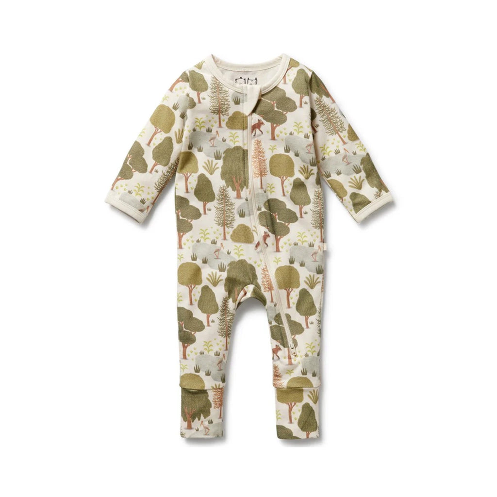 Baby Zipsuit Organic Cotton Jersey - Little Trees
