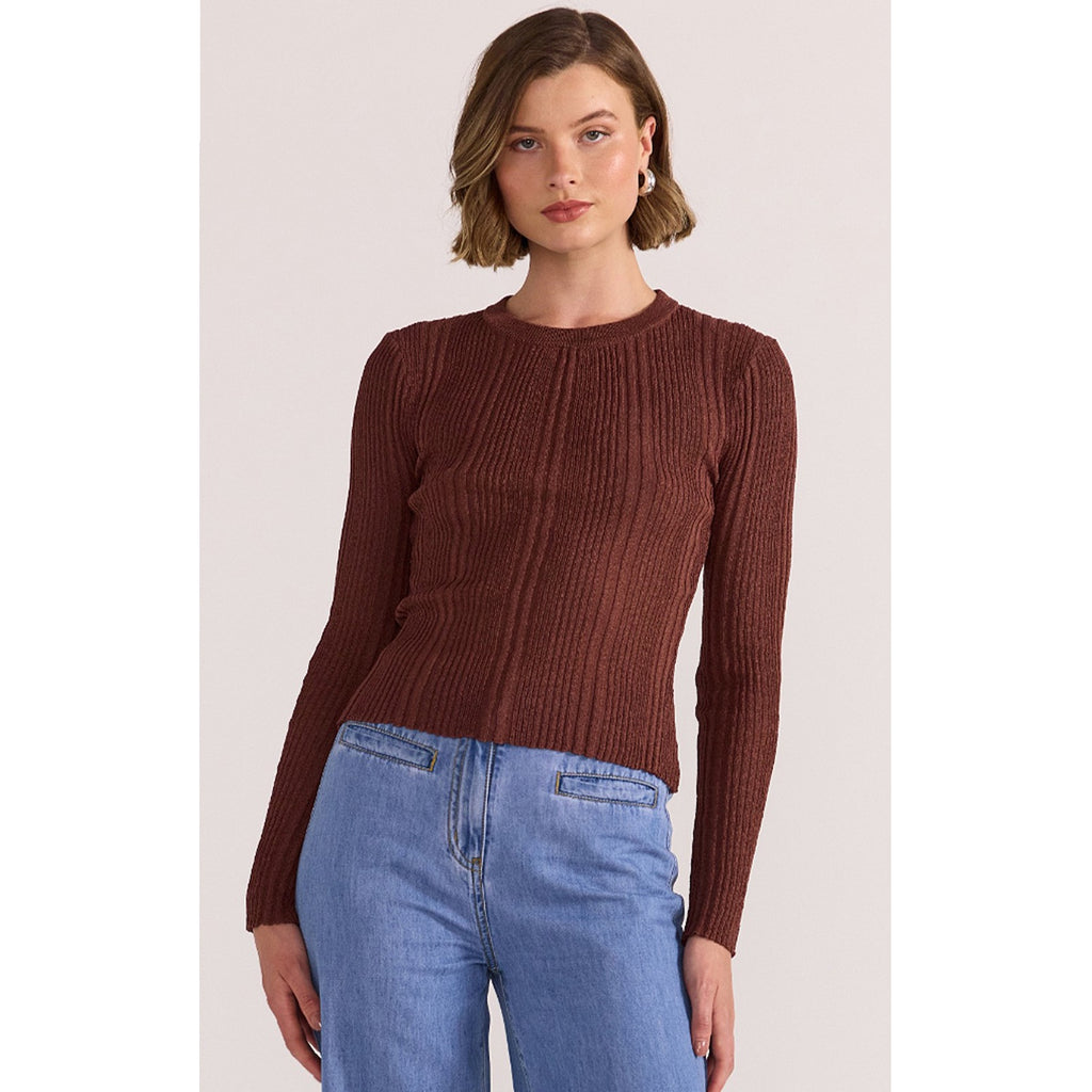 Top Luna Ribbed Knit - Nutmeg