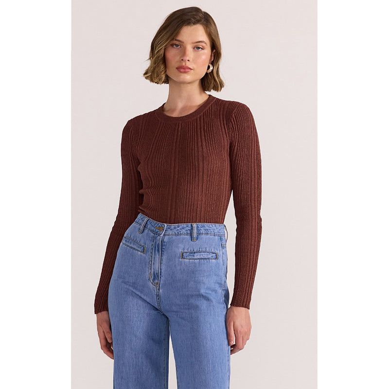 Top Luna Ribbed Knit - Nutmeg