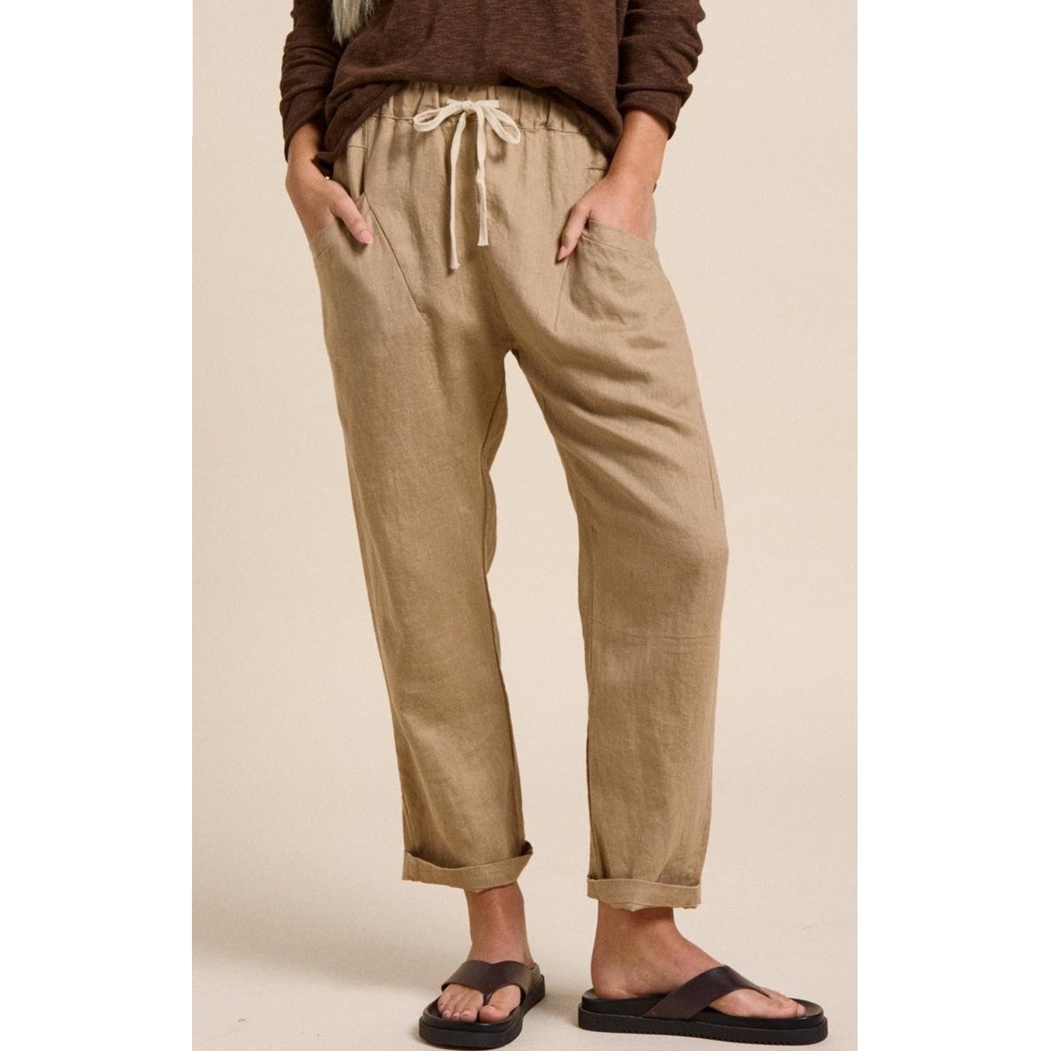 Pant Luxe Linen Camel