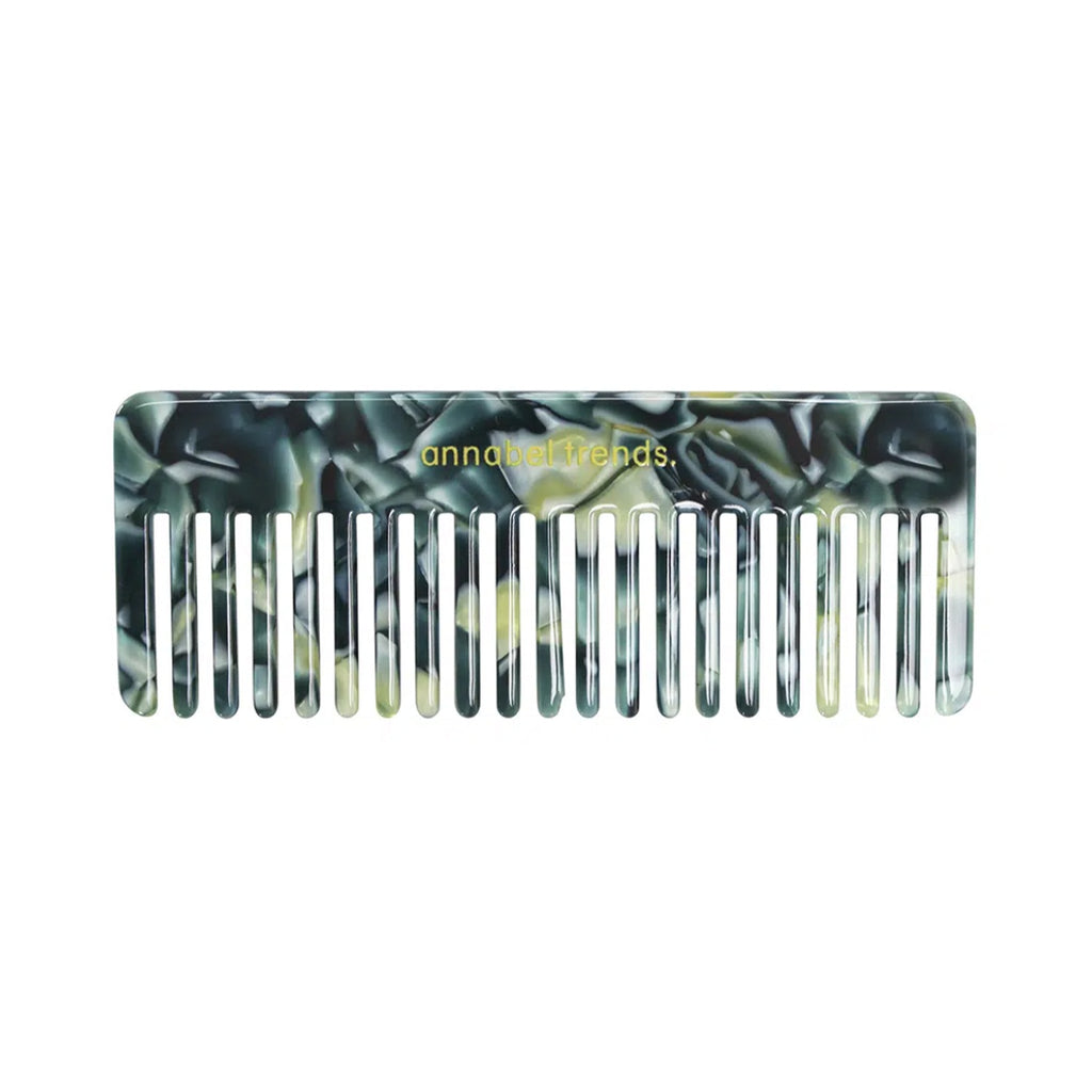 Hair Comb Tamed Rectangle - Malachite