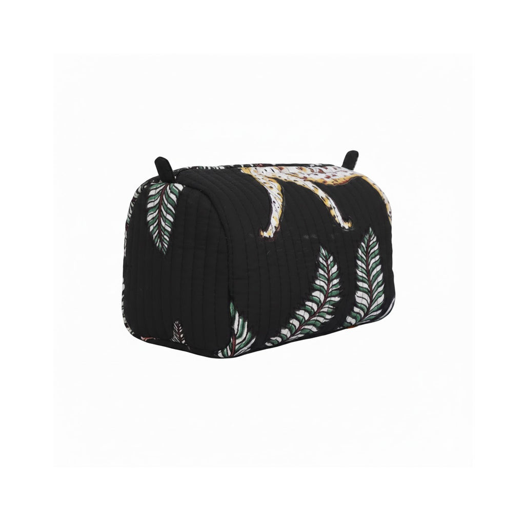Pouch Quilted Cotton Jungle - Black - Medium