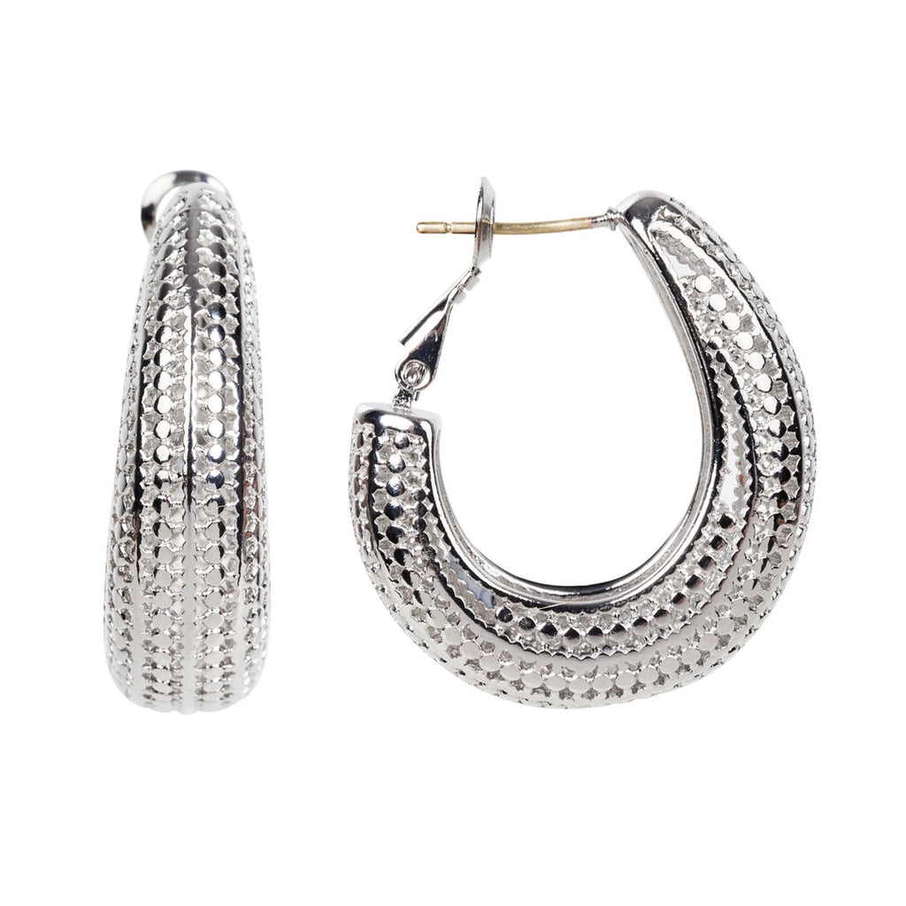 Earring Eden Silver Hoop - Mesh