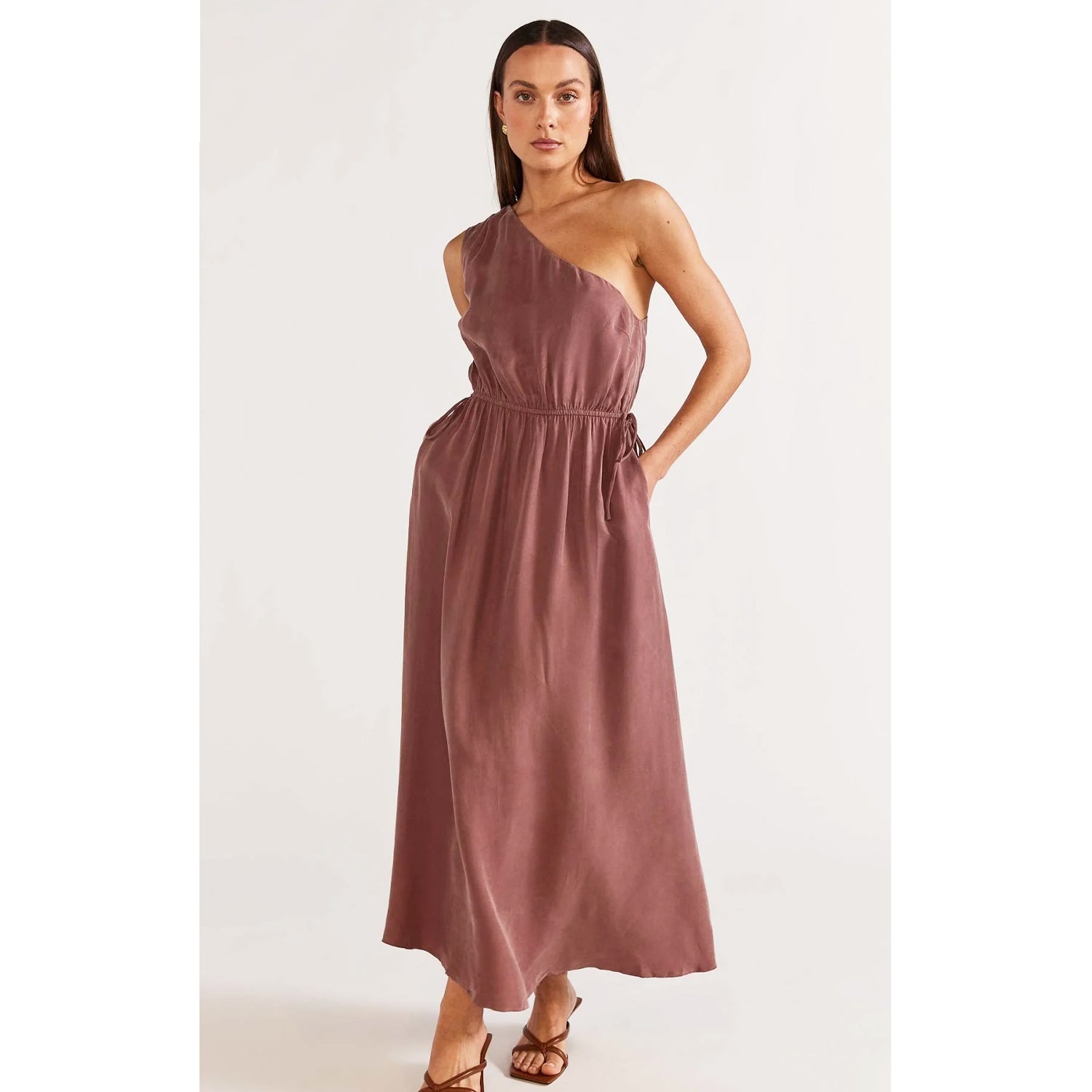 Dress Vento One Shoulder - Mocha