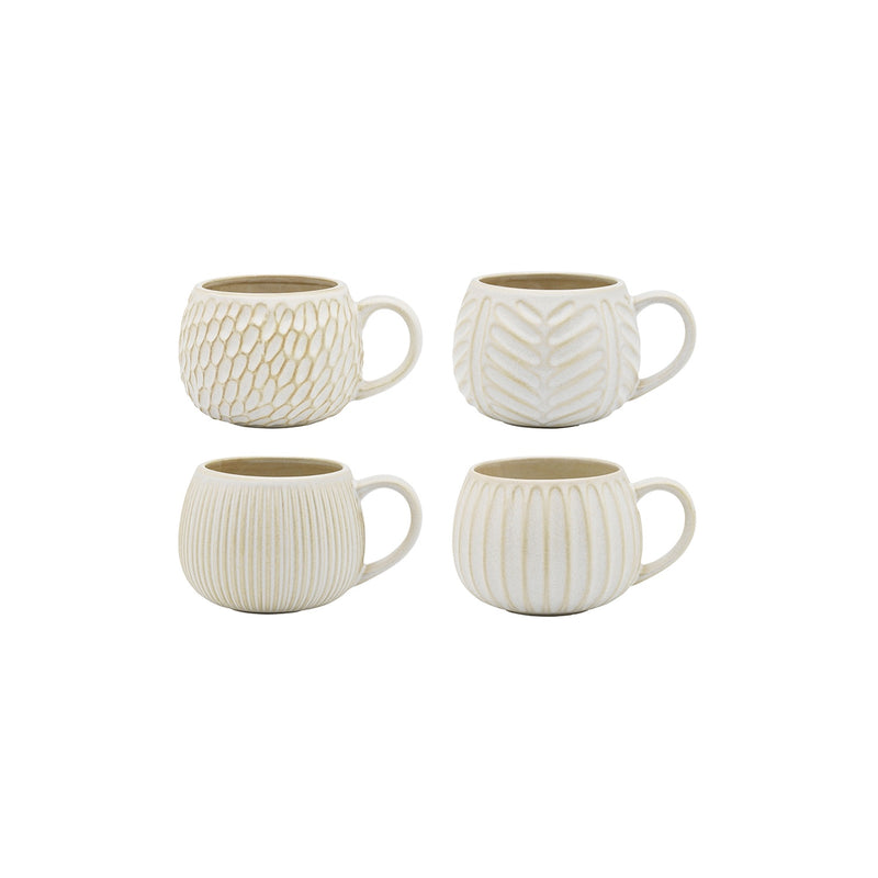 Mug Set of 4 Fossil Chalk