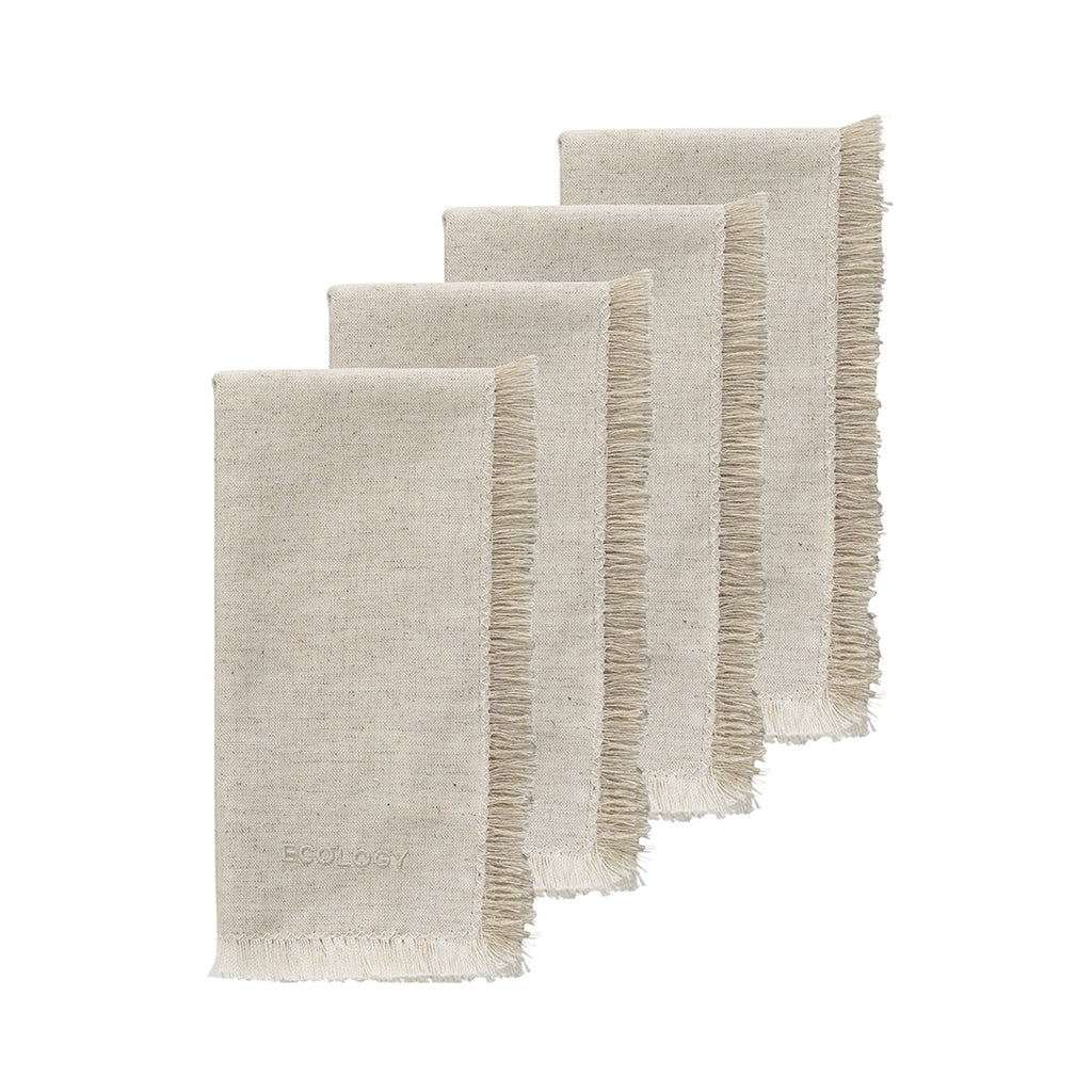 Napkin Set 4 Fray - Flax