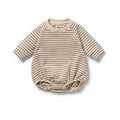 Nutmeg Stripe Organic Waffle Bodysuit