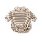 Nutmeg Stripe Organic Waffle Bodysuit