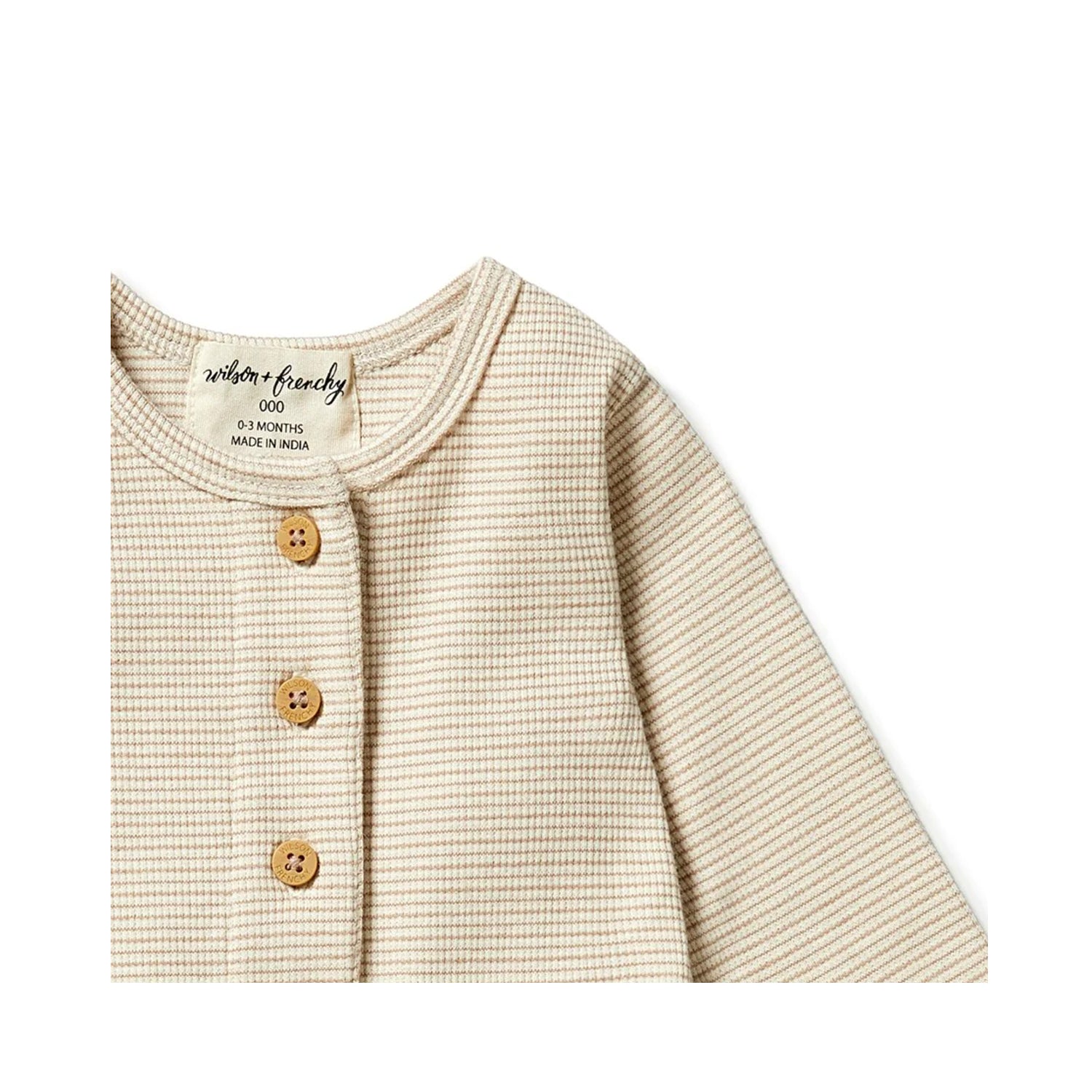 Growsuit Slouch Organic Stripe Rib - Nougat