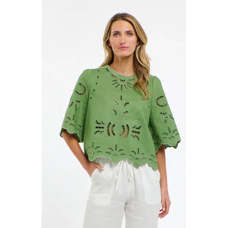 Top Annie Embroidered - Kelly Green