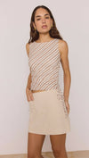 Top Orielle Mesh - Brown & Cream Stripe