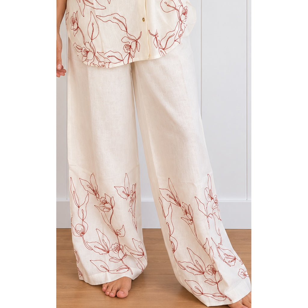 Pant Paloma Embroidery - Off White
