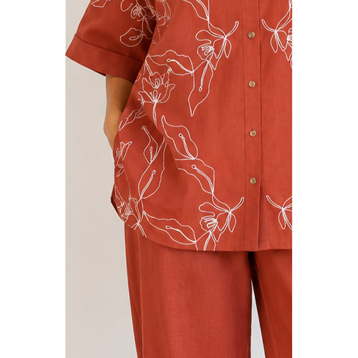 Shirt Paloma Embroidery - Terracotta