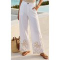 Pant Palm Embroidery - White
