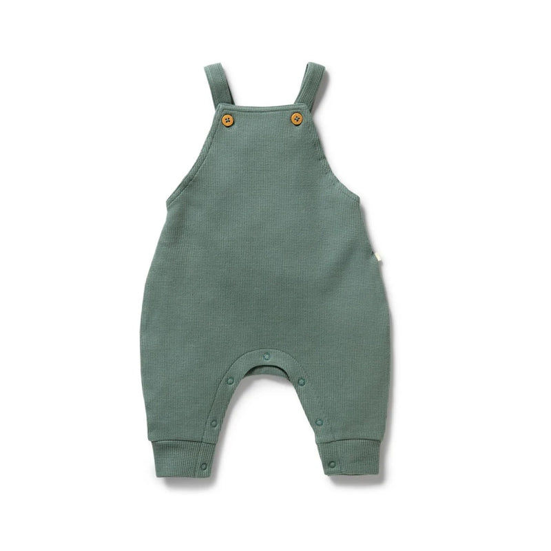 Baby Overalls Organic Cotton Waffle - Pine Green