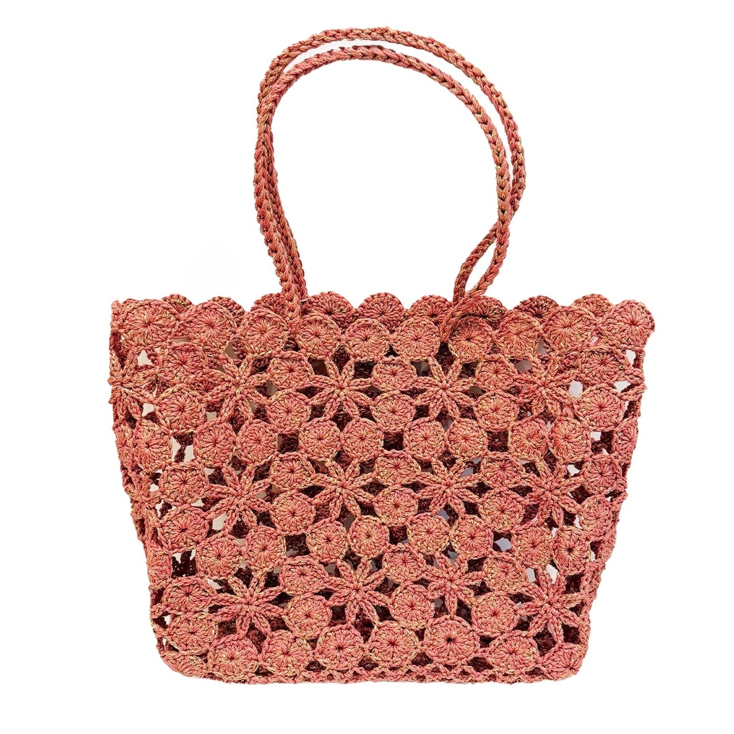 Tote Corallo Crochet - Pink Rose