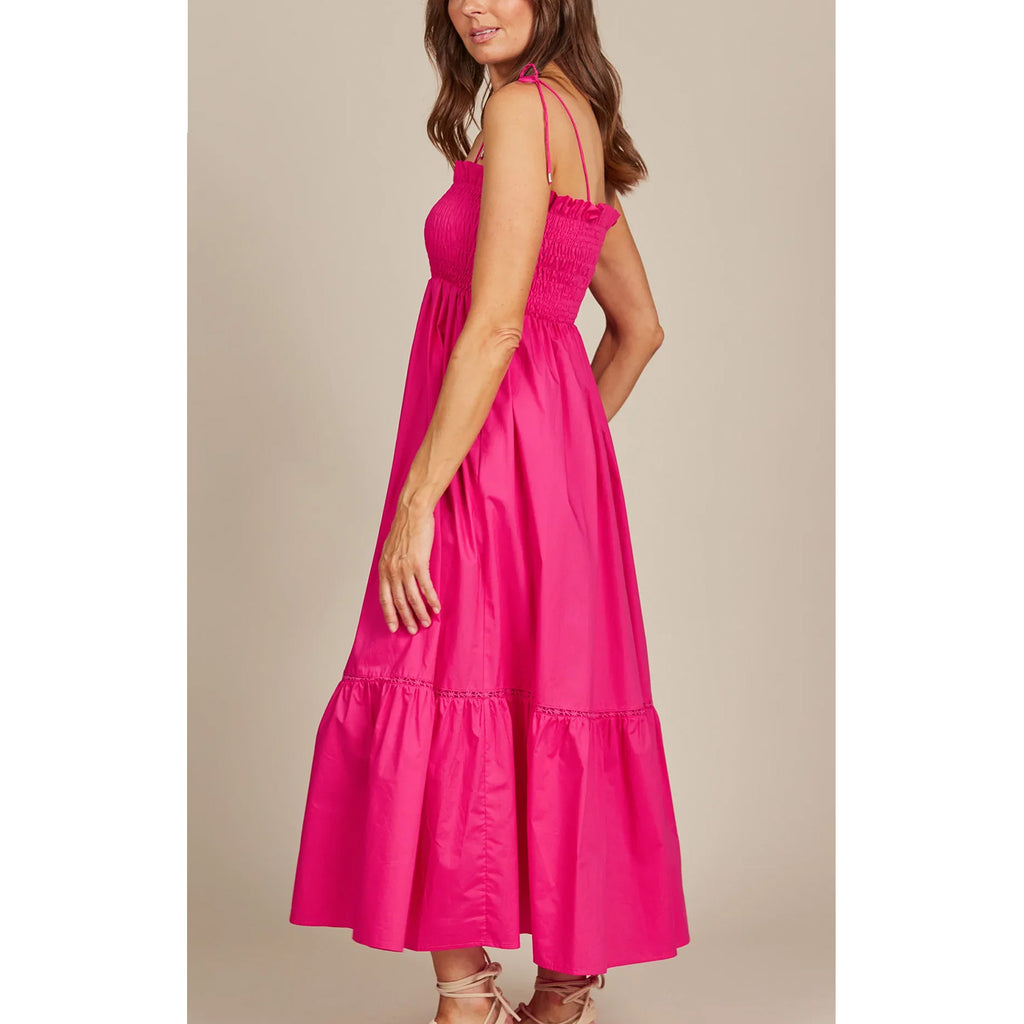 Dress Remi Shirred Maxi - Raspberry