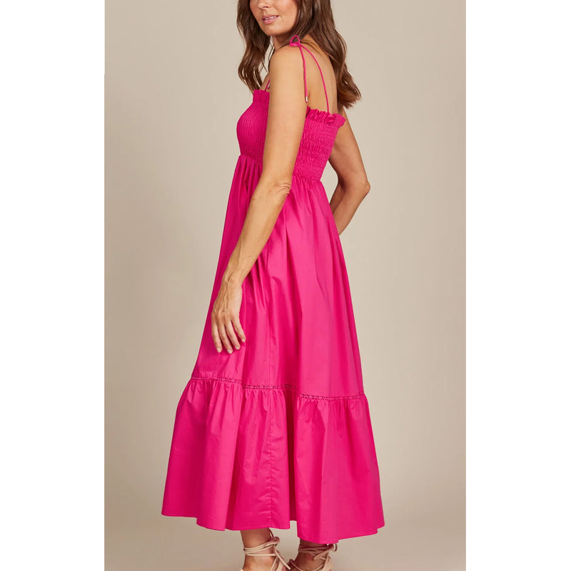 Dress Remi Shirred Maxi - Raspberry