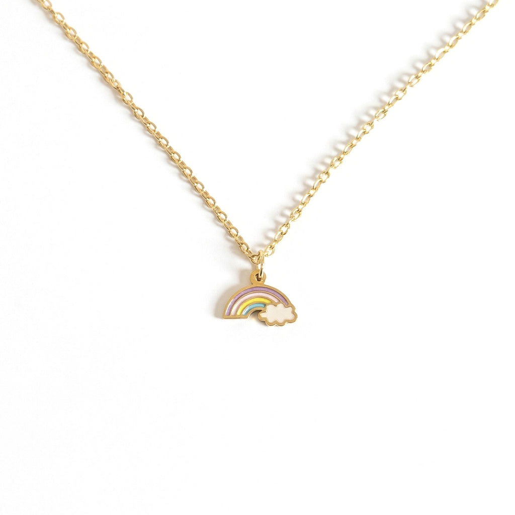 Kids Necklace Gold Plated - Rainbow