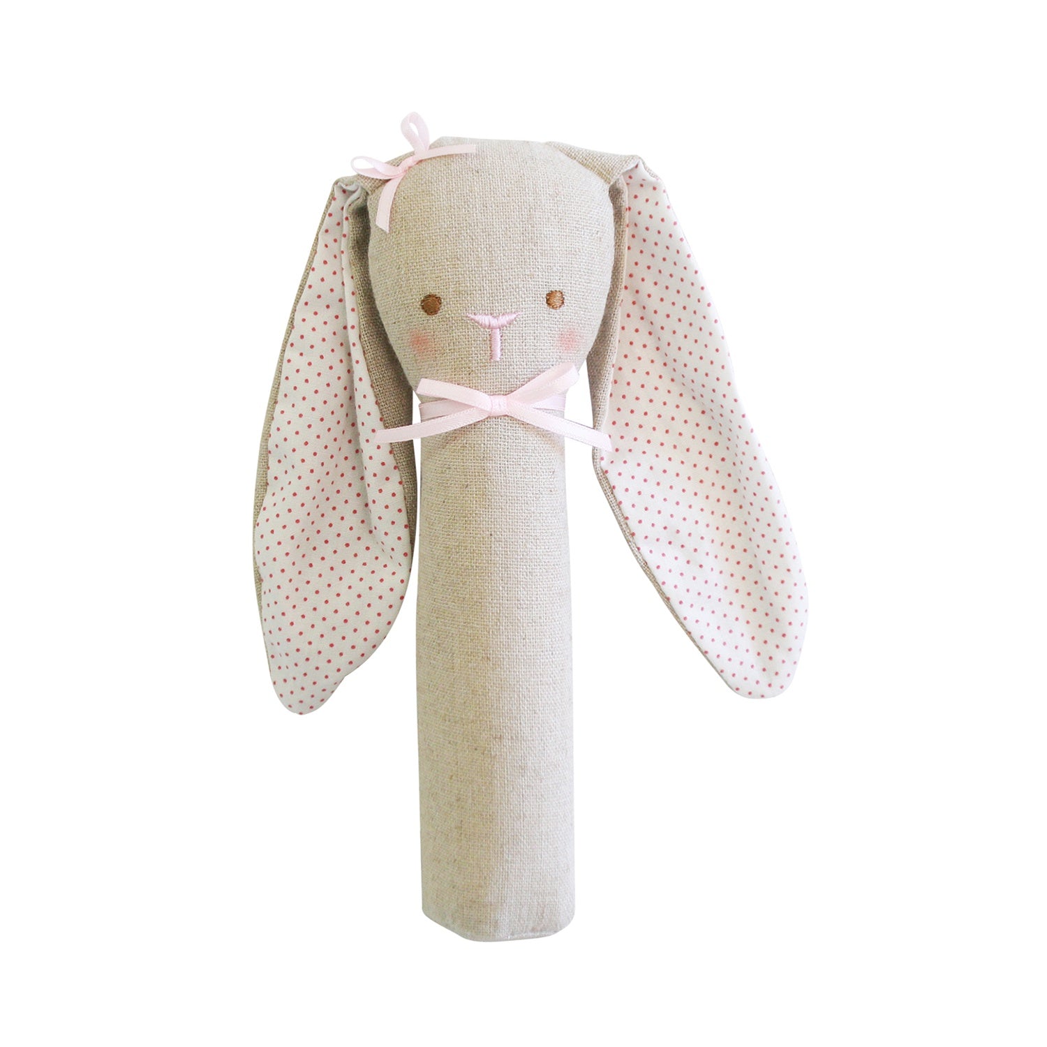 Rattle & Squeaker Bunny Linen Pink