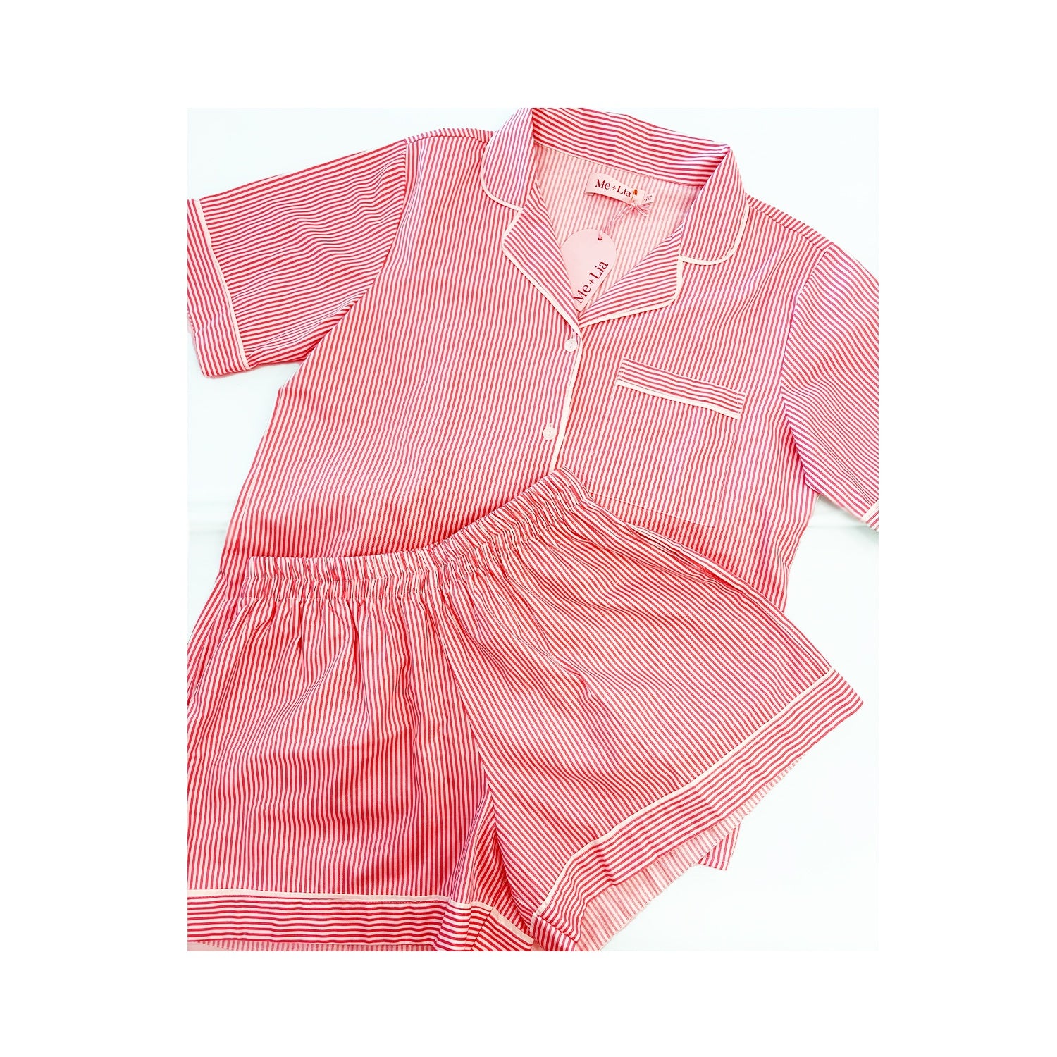 Lounge Set Cecile - Red Pinstripe