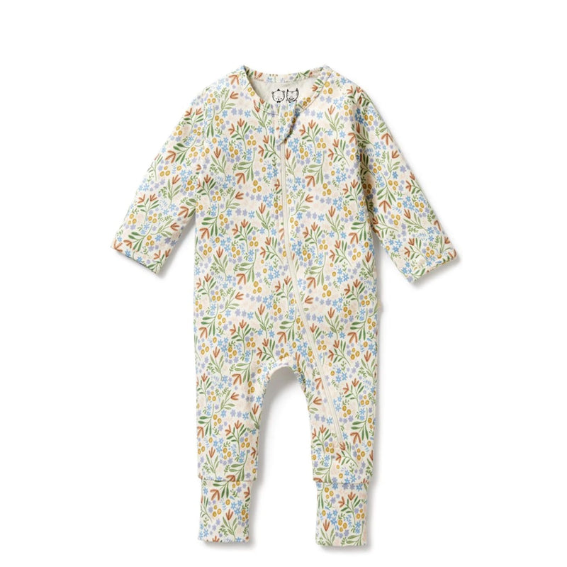 Zipsuit With Feet Organic - Tinker Floral