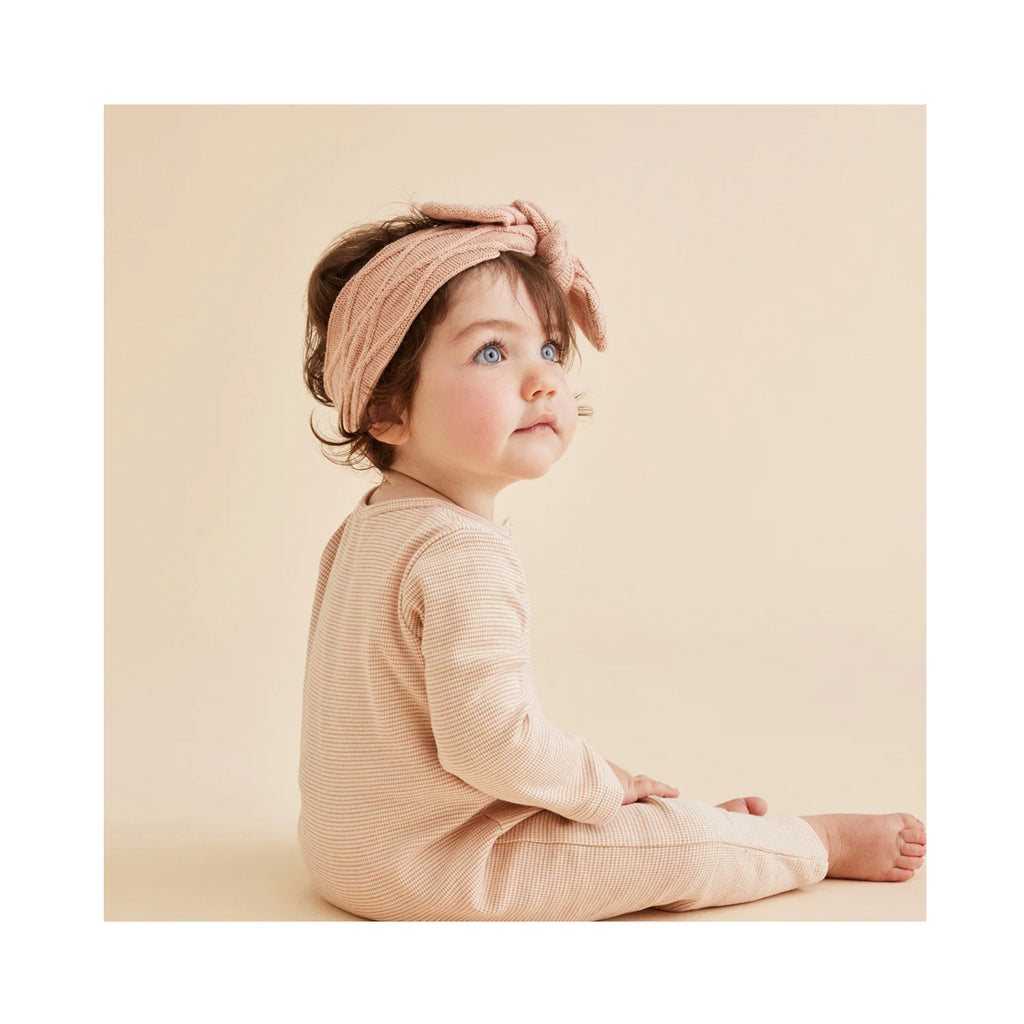 Growsuit Slouch Organic Stripe Rib - Rose