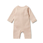 Growsuit Slouch Organic Stripe Rib - Rose
