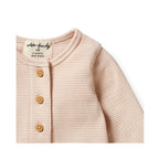 Growsuit Slouch Organic Stripe Rib - Rose