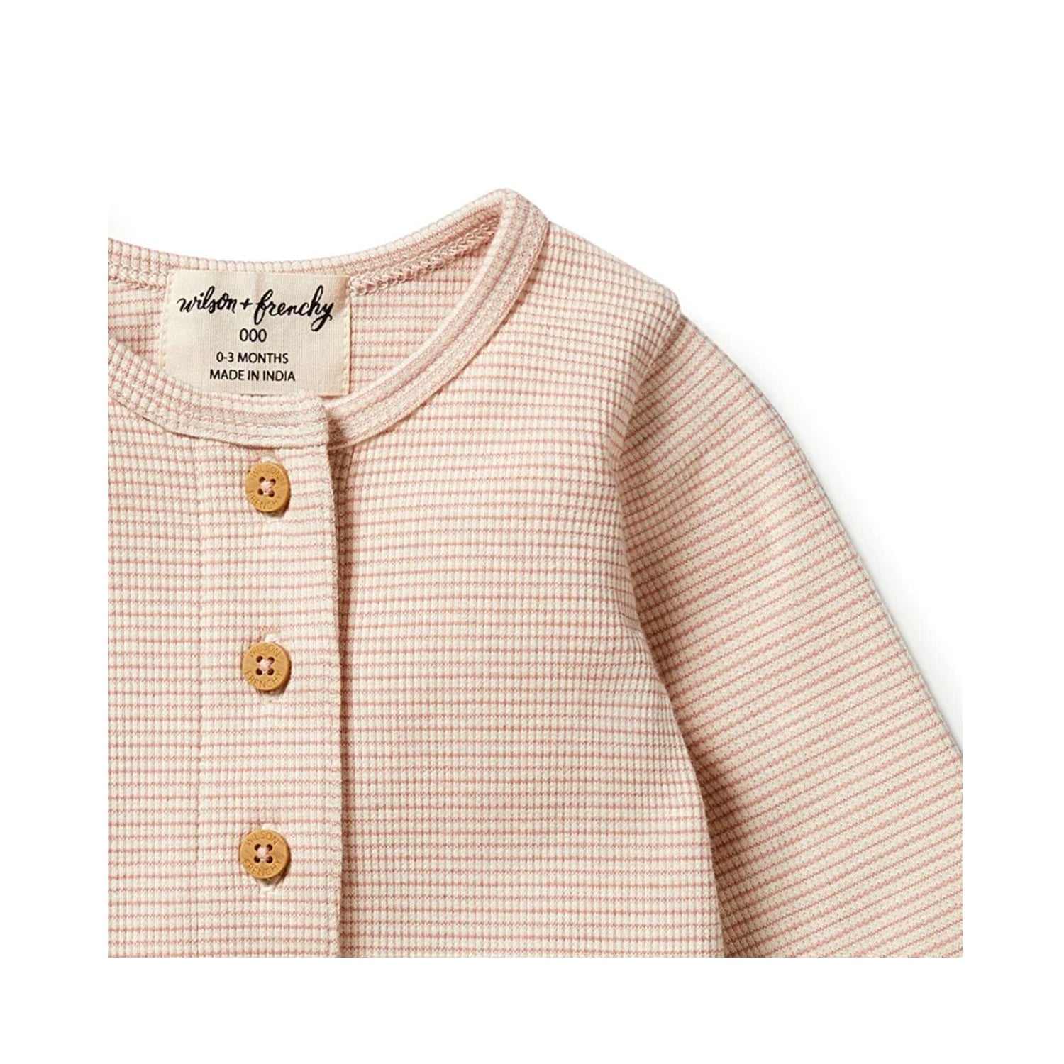 Growsuit Slouch Organic Stripe Rib - Rose