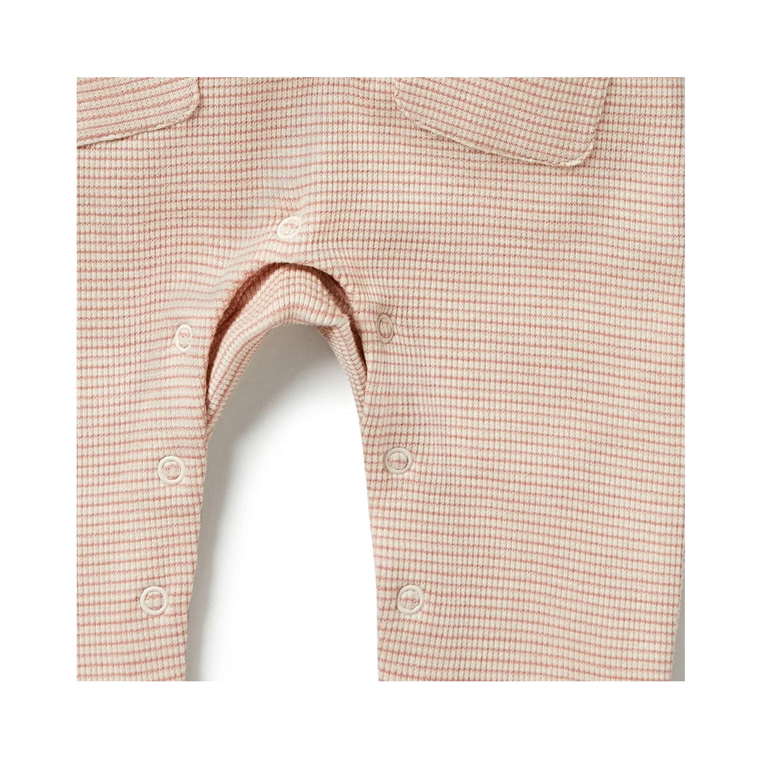 Growsuit Slouch Organic Stripe Rib - Rose