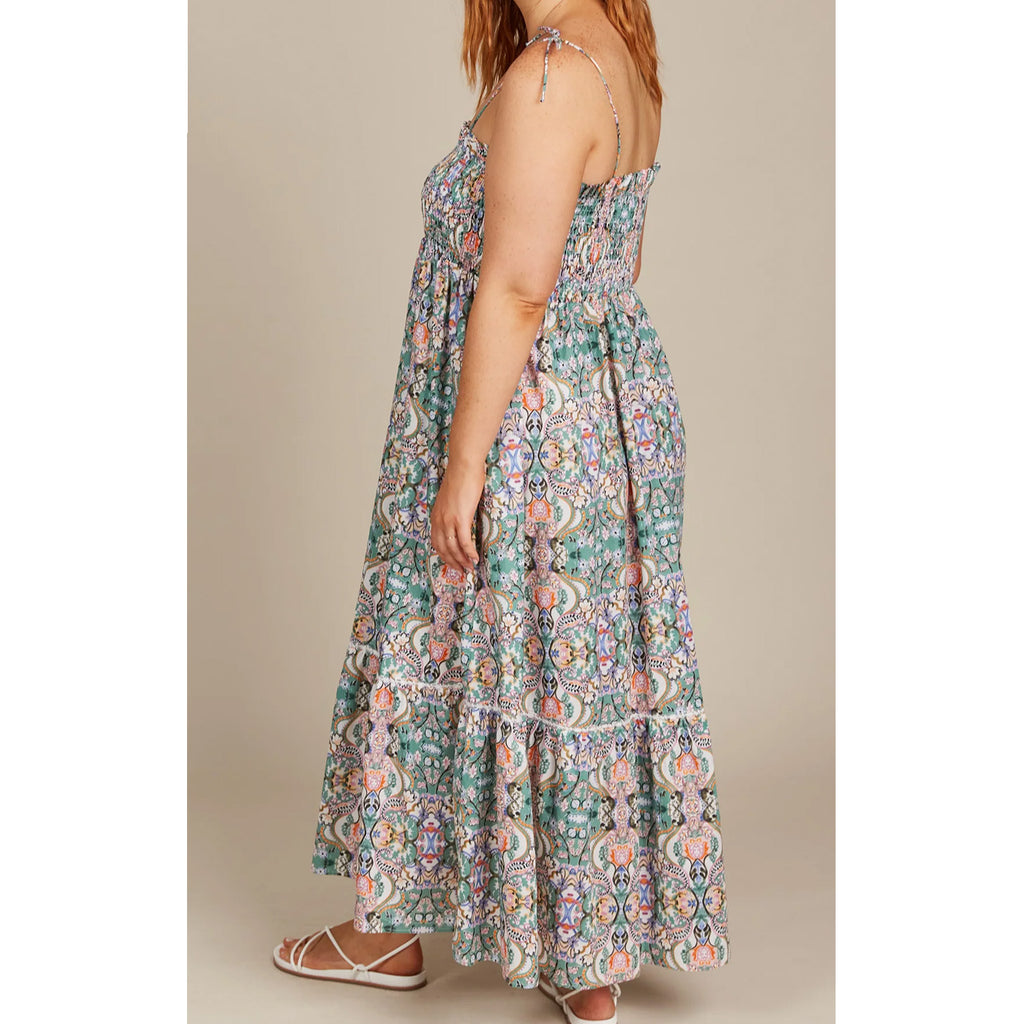 Dress Remi Shirred Maxi - Lotus Fleuron