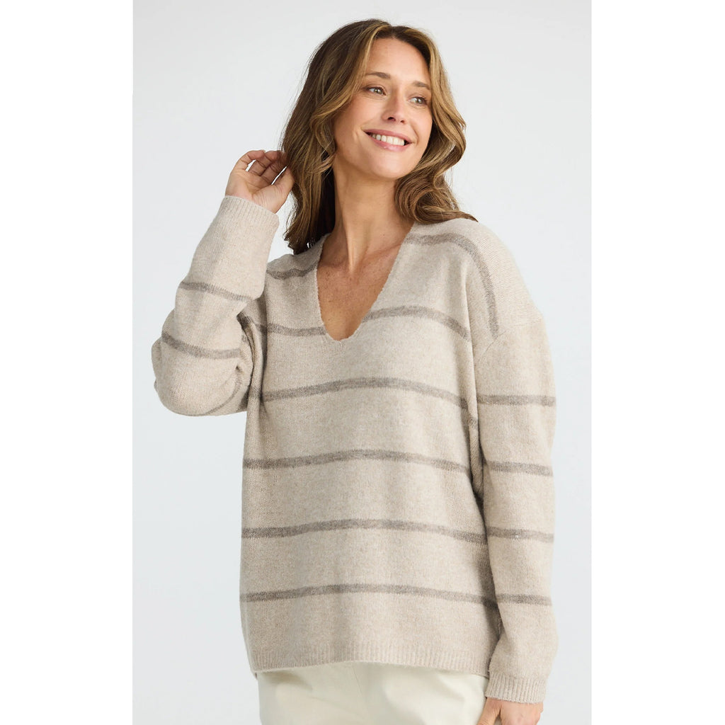 Knit Hallie - Taupe & Cocoa