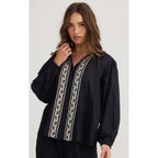 Top Cala Blouse - Black & Off White
