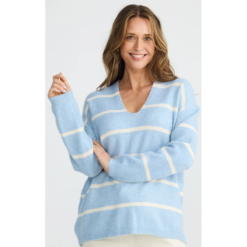 Knit Hallie - Blue & Off White