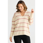 Knit Hallie - Off White & Rose