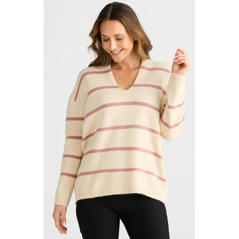 Knit Hallie - Off White & Rose