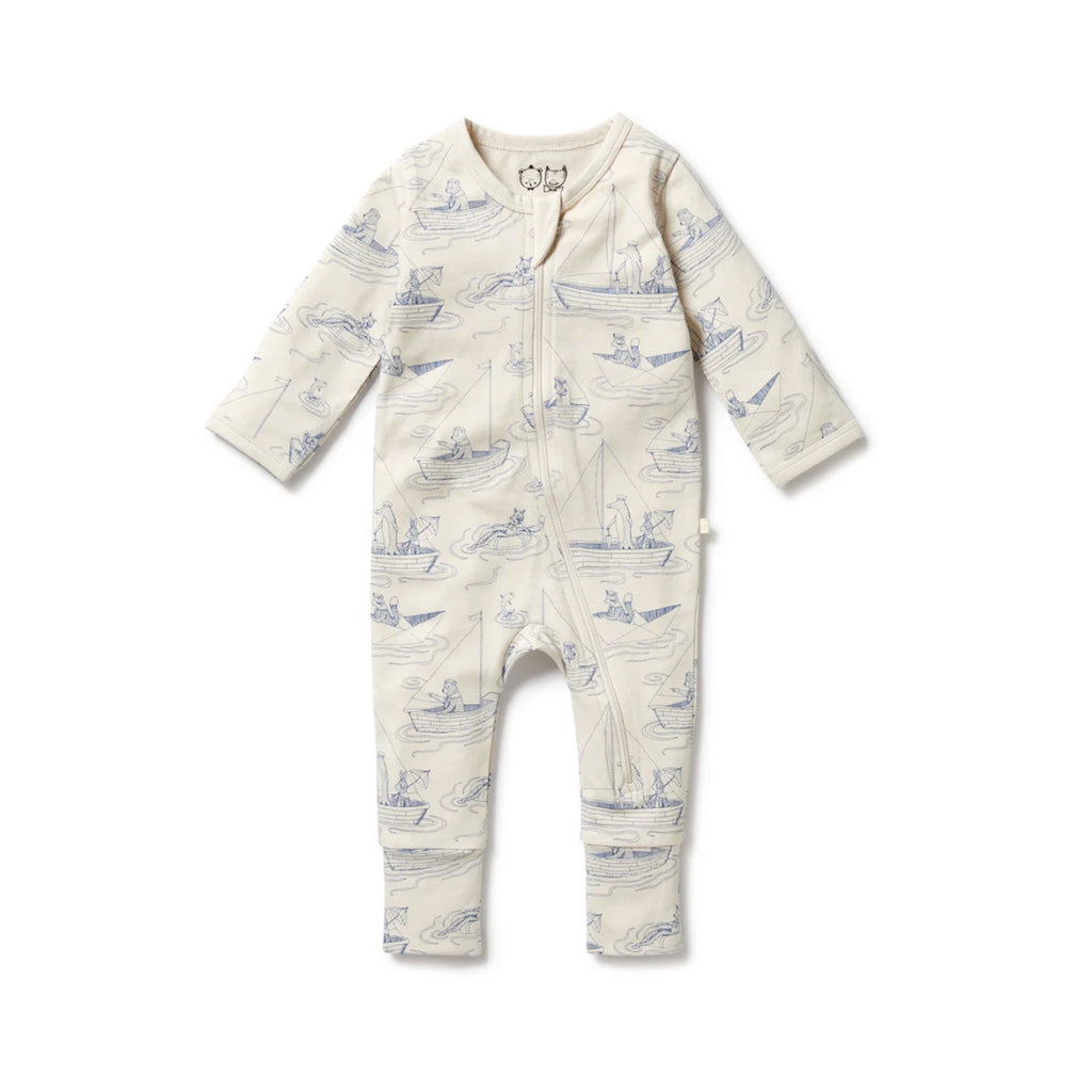 Baby Zipsuit Organic Cotton - Sail Away