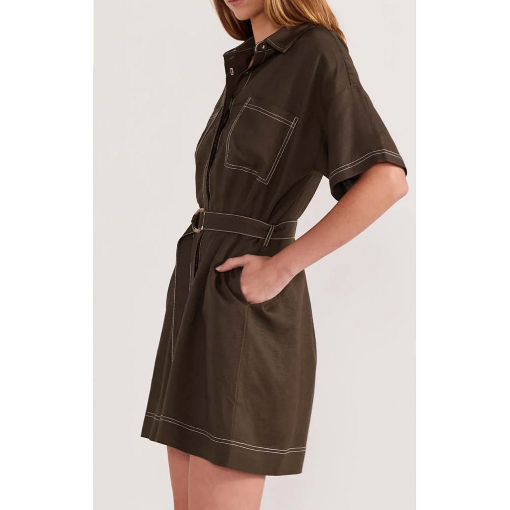 Dress Saskia Mini Shirtdress - Olive